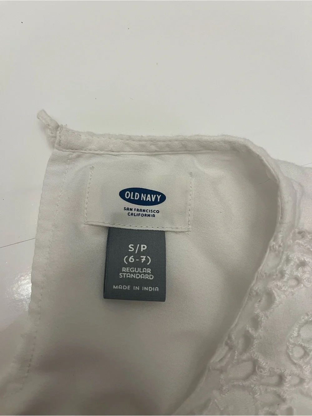 Old Navy White Eyelet Cotton Sleeveless Dress for Girls
